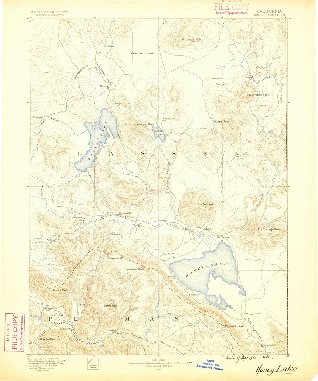Topographic sheet of Lasco, surveyed 1886