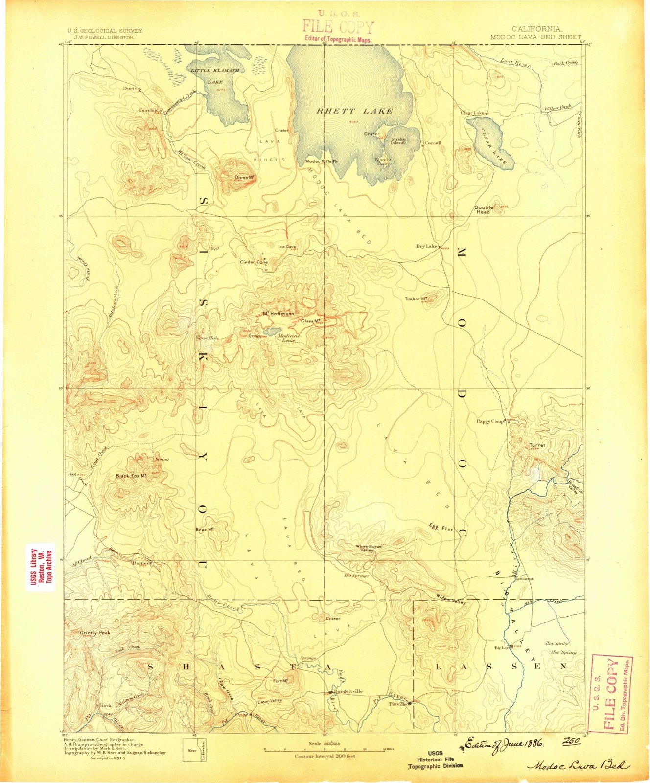 Topographic sheet of Copic, surveyed 1886