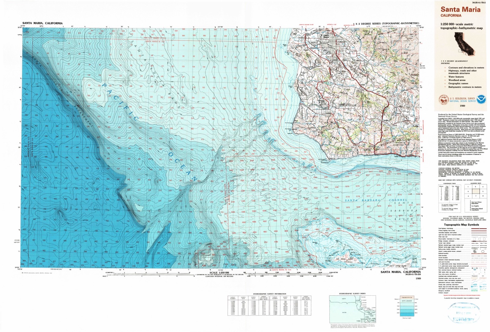 Topographic sheet of Midco, surveyed 1989