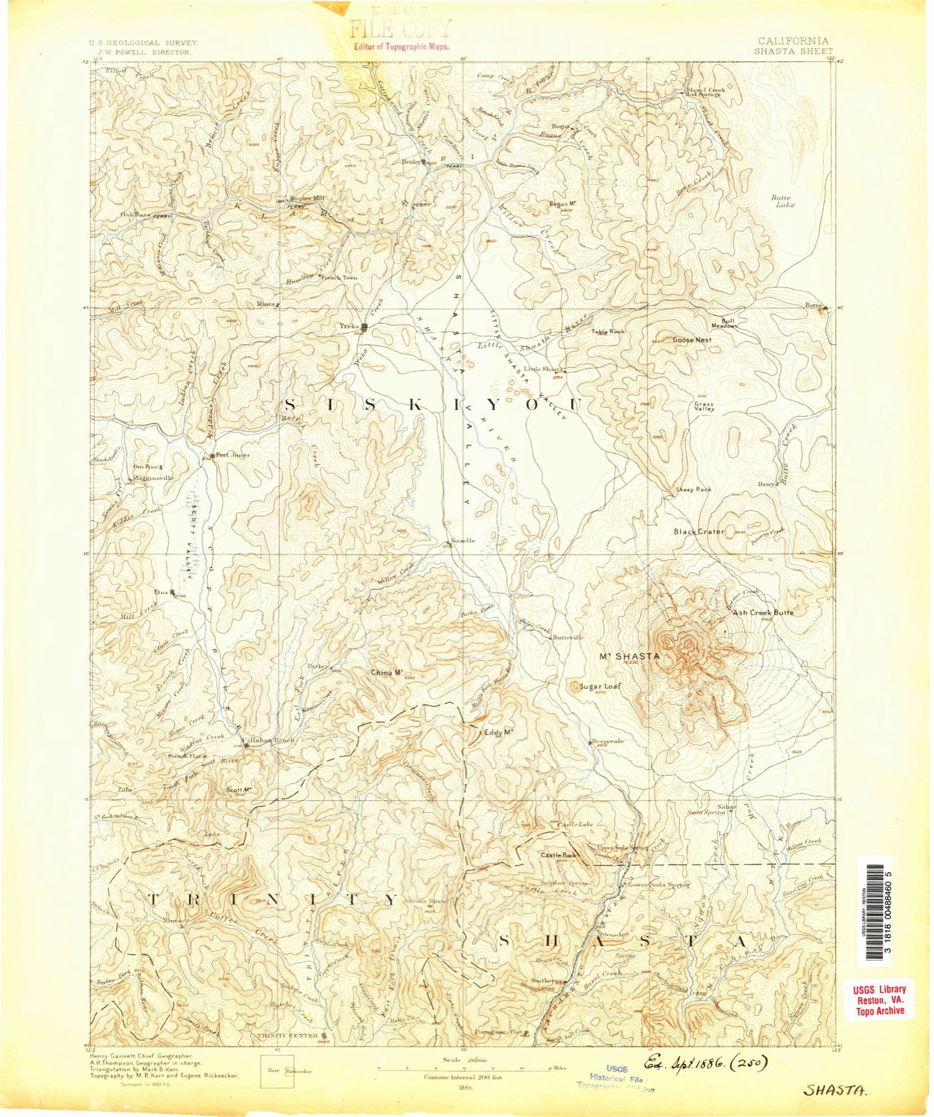 Topographic sheet of Coffee, surveyed 1886