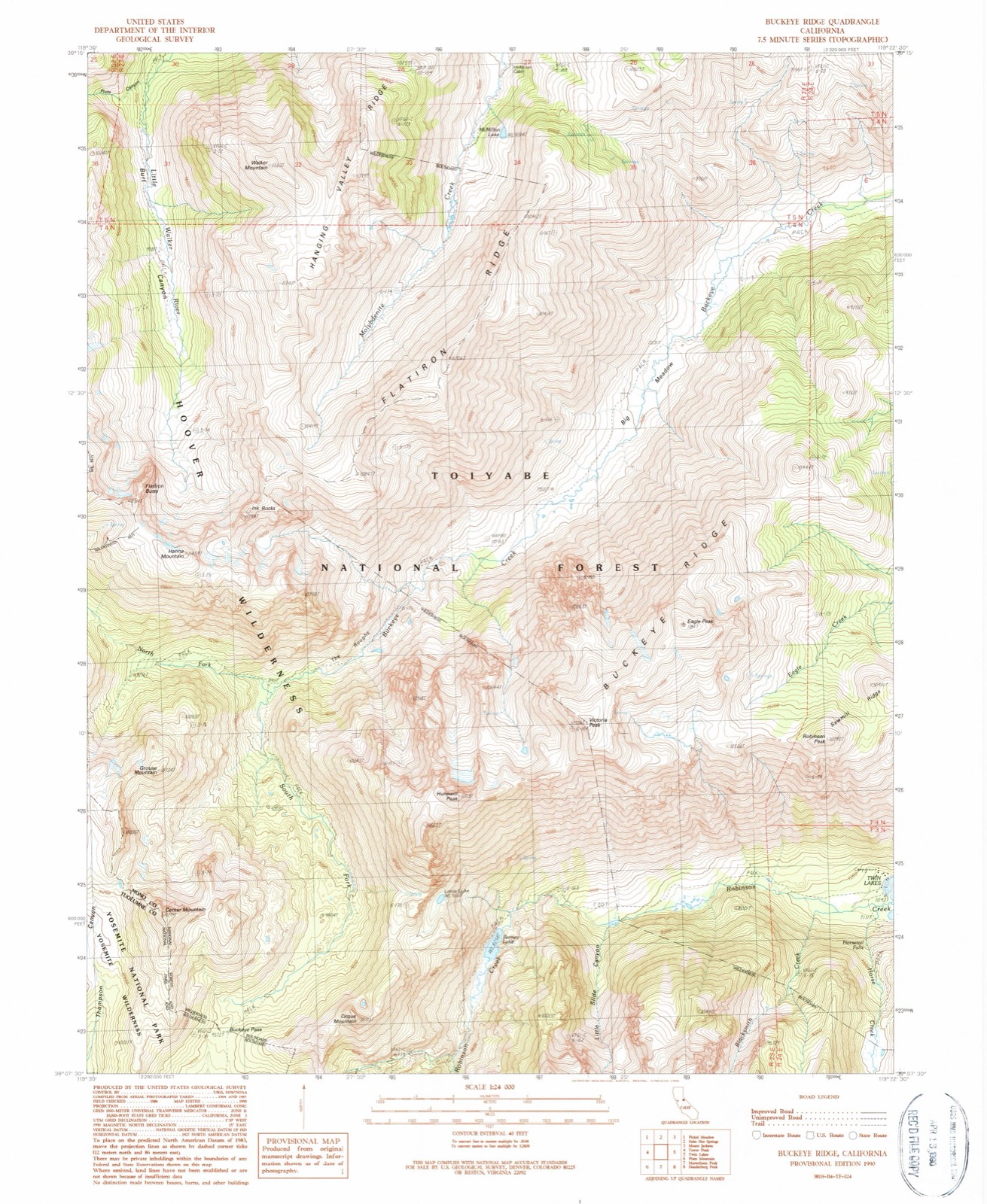 Topographic sheet of Mono Village (historical), surveyed 1990