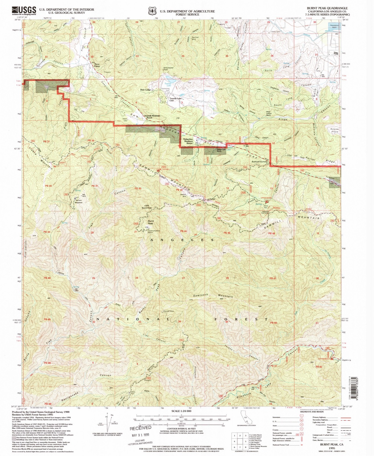 Topographic sheet of Three Points, surveyed 1995