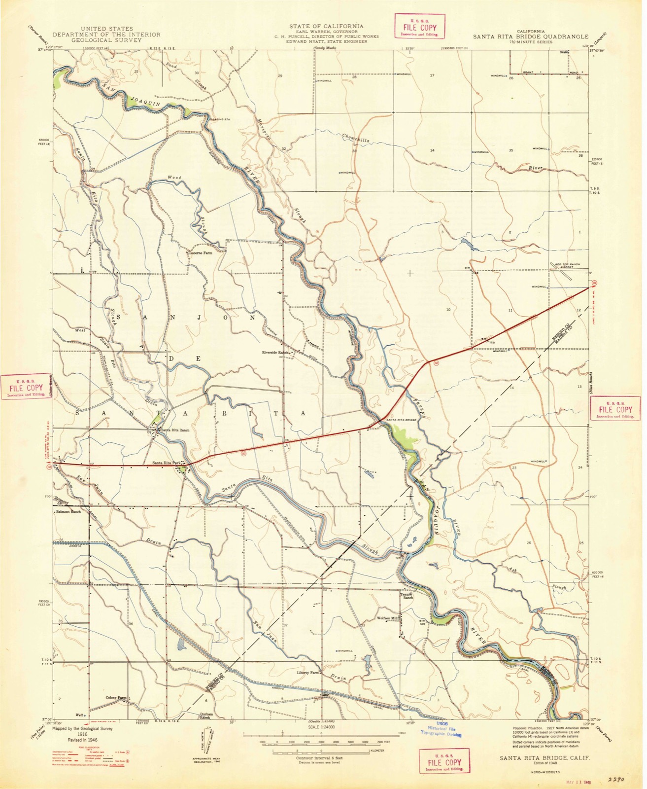 Topographic sheet of Santa Rita Park, surveyed 1916