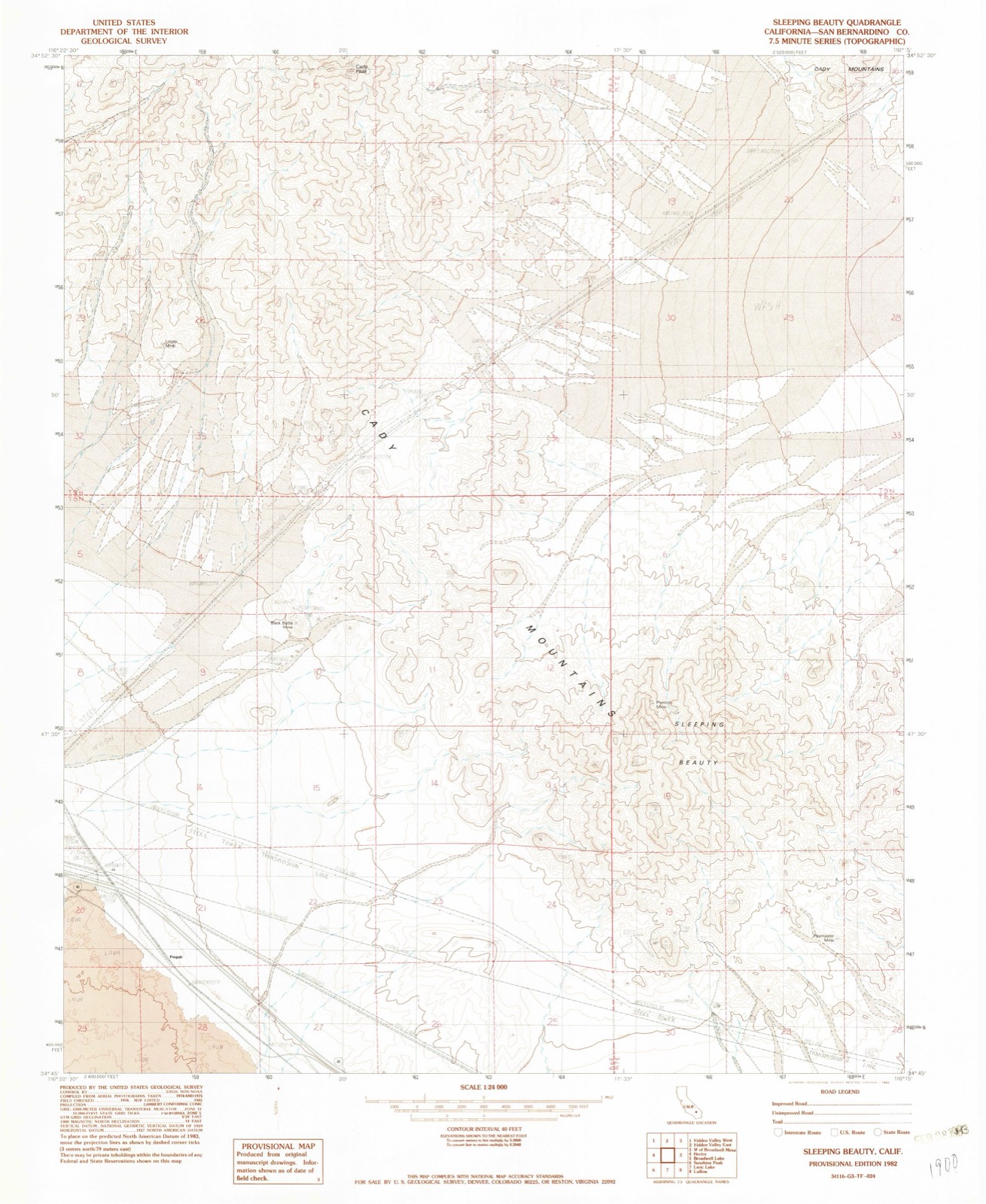 Topographic sheet of Pisgah, surveyed 1982
