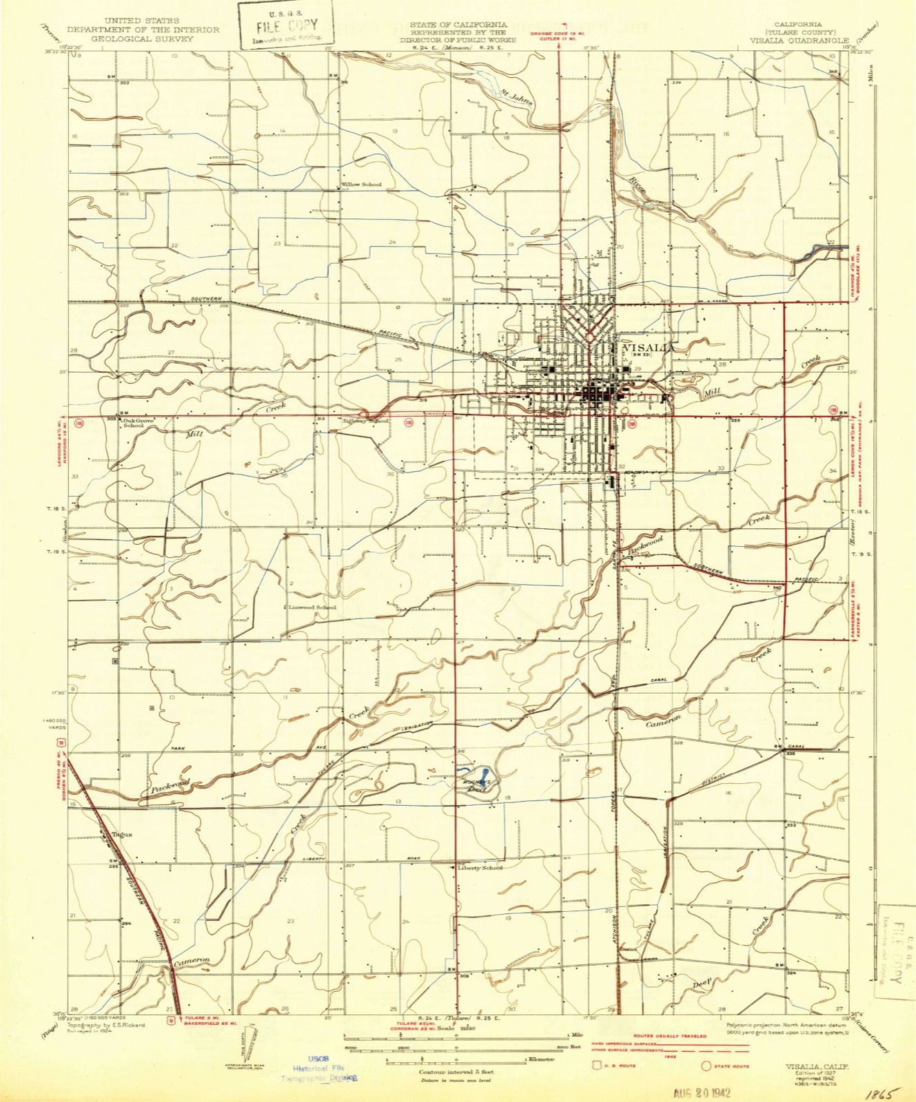Topographic sheet of Higby, surveyed 1927