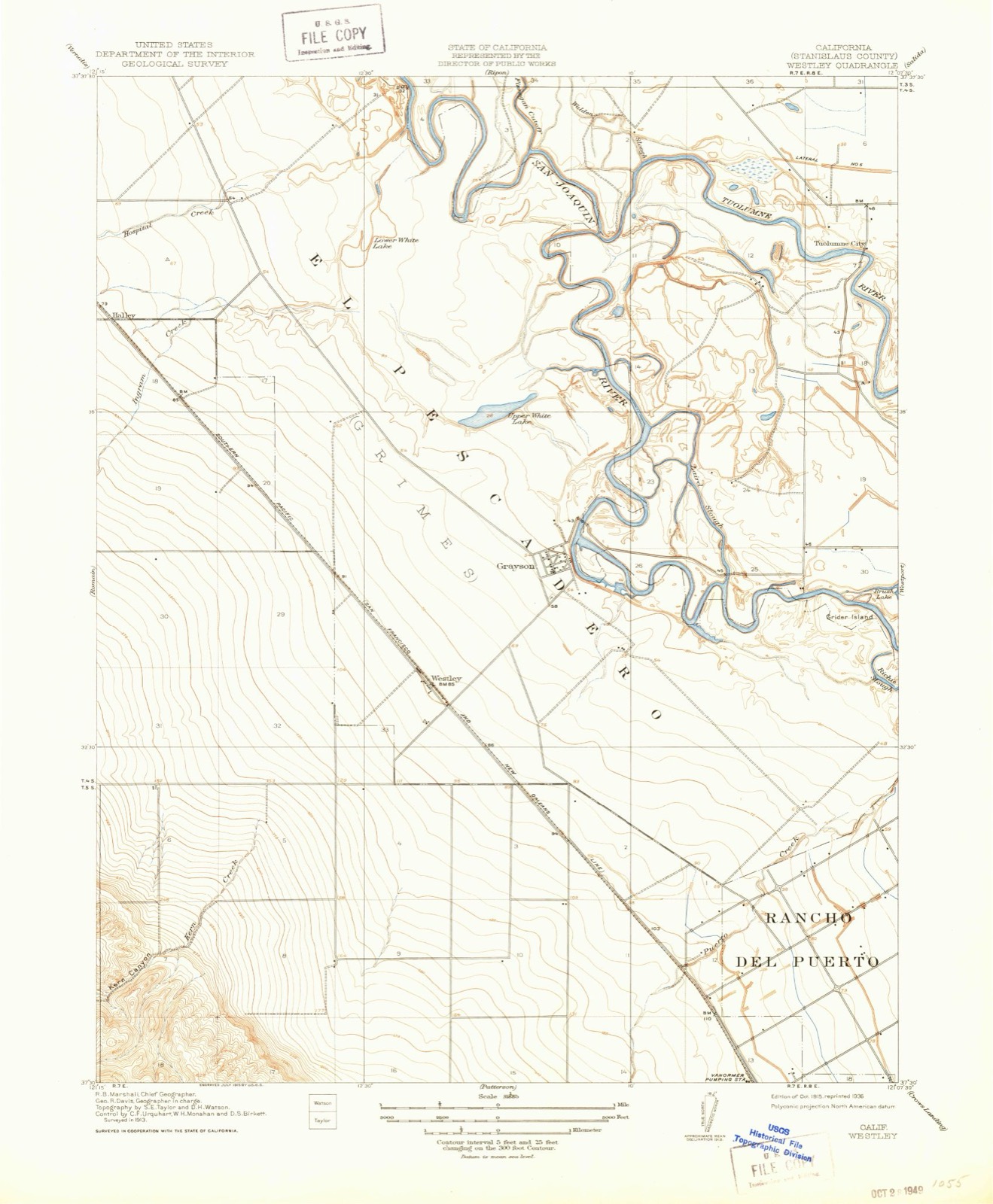 Topographic sheet of Tuolumne City (historical), surveyed 1915