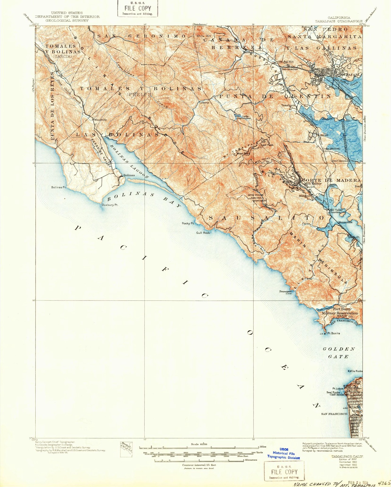 Topographic sheet of Greenbrae, surveyed 1897