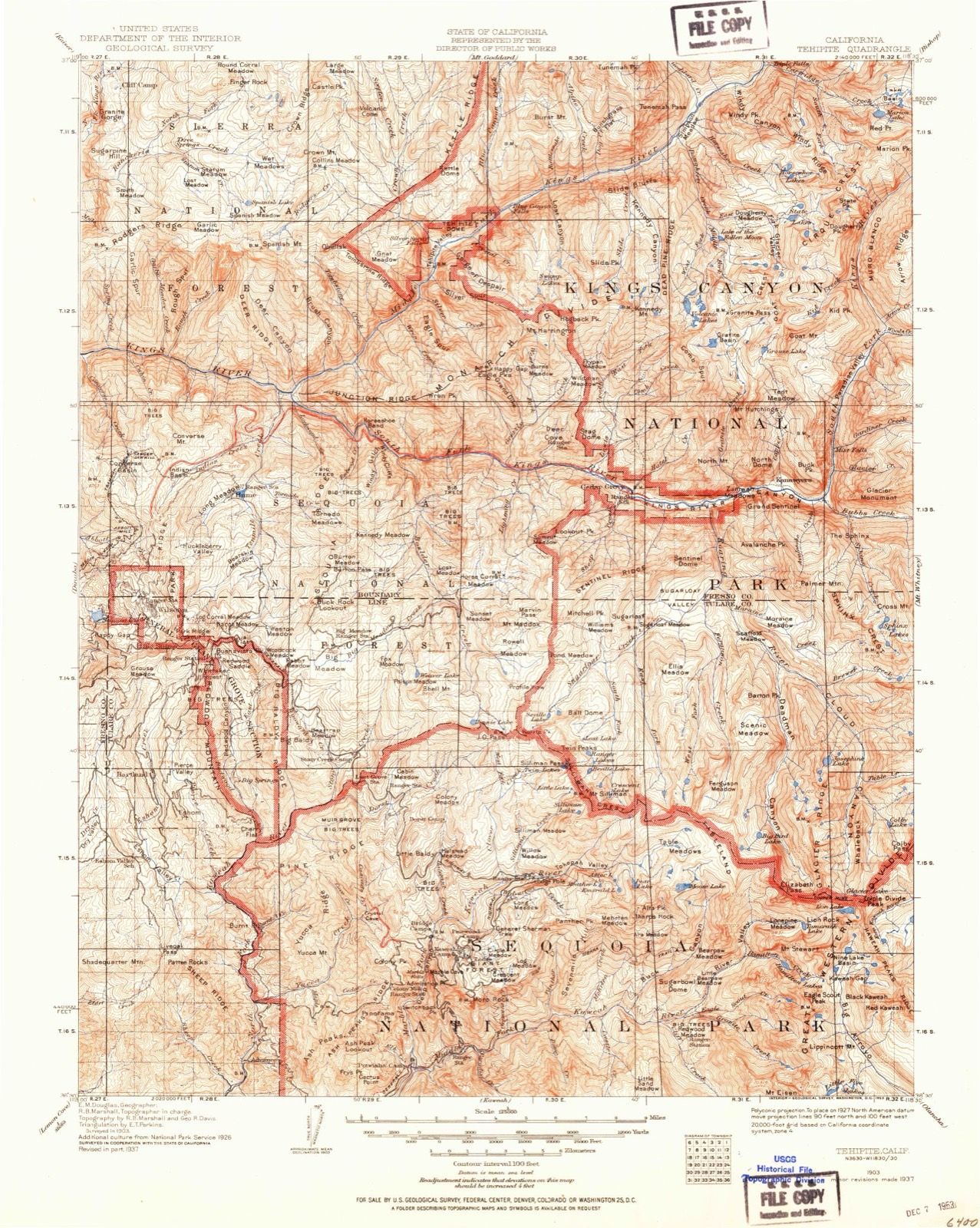 Topographic sheet of Potwisha, surveyed 1903