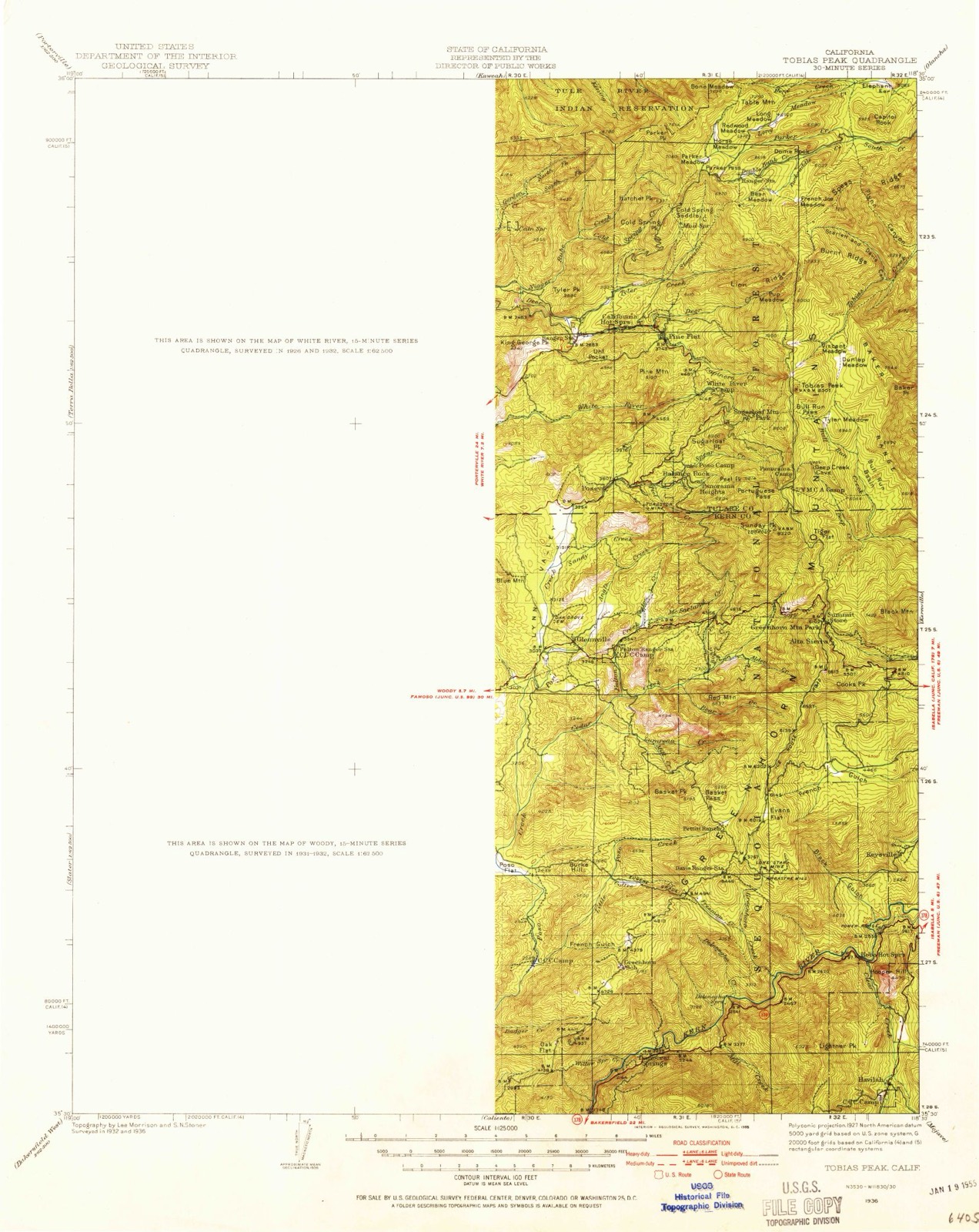 Topographic sheet of White River, surveyed 1936