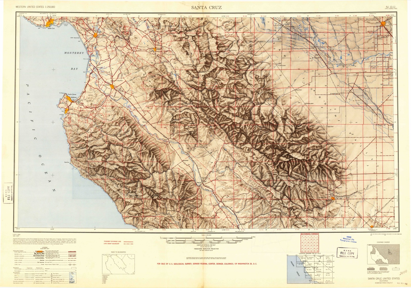 Topographic sheet of Posts, surveyed 1948