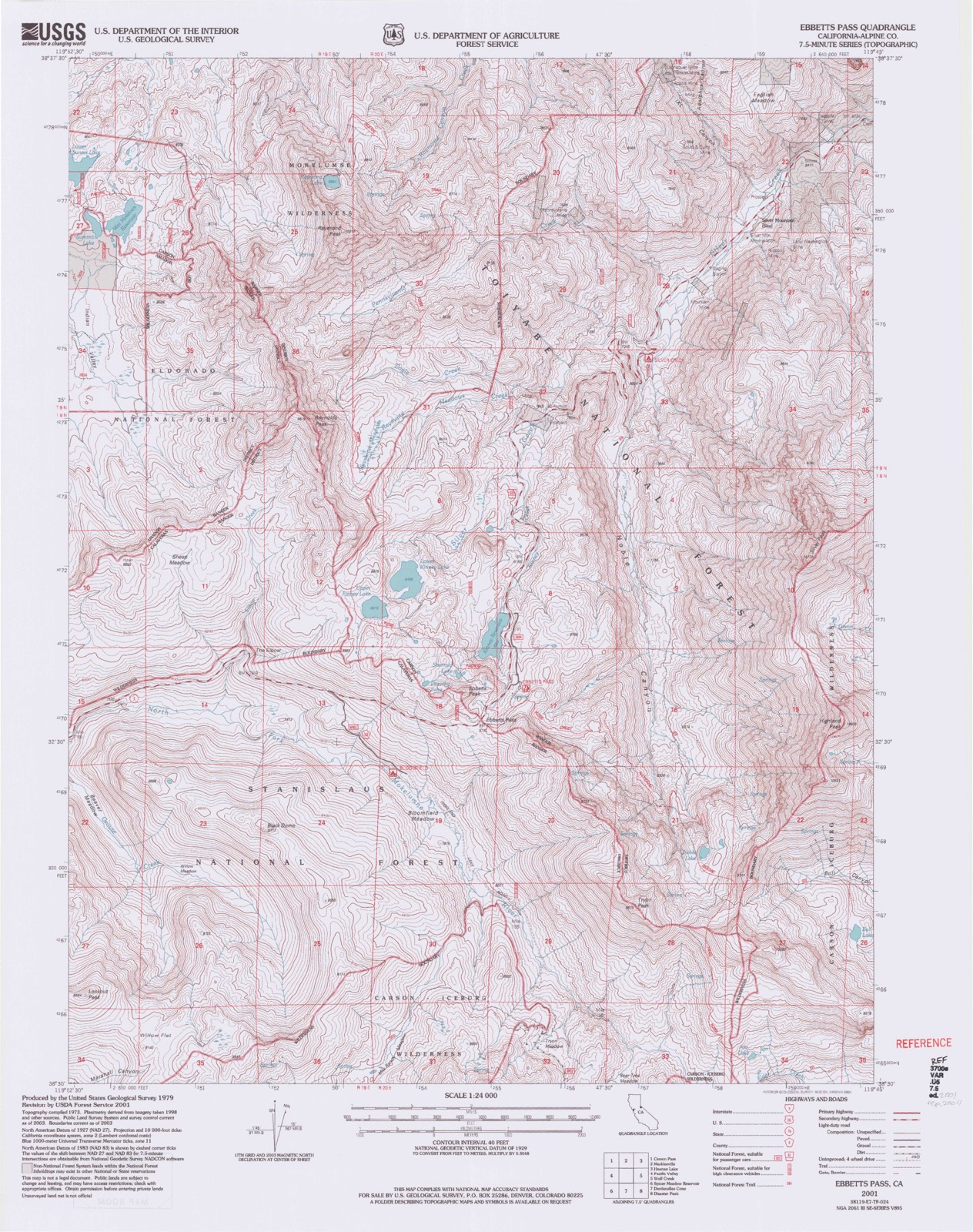Topographic sheet of Silver Mountain (historical), surveyed 2001
