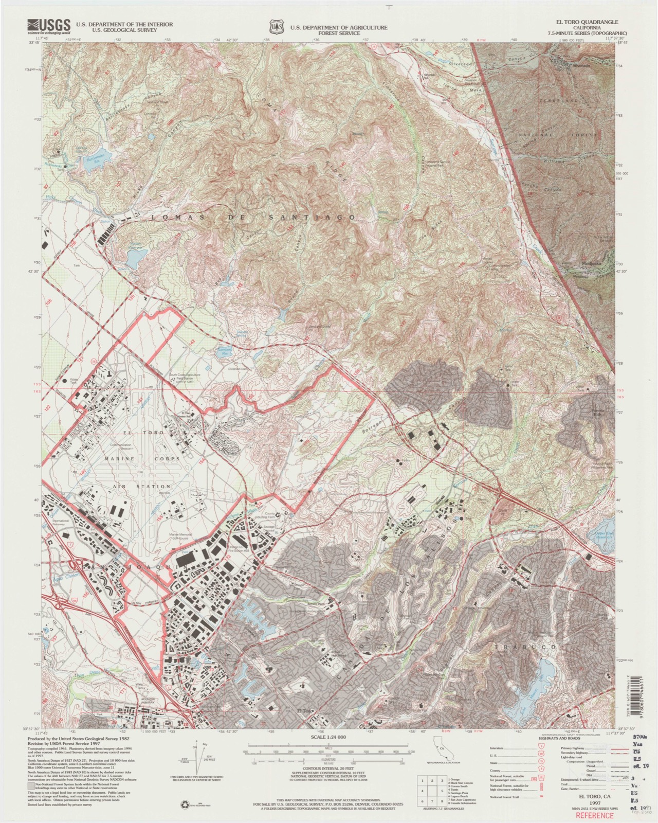 Topographic sheet of Portola Hills, surveyed 1997