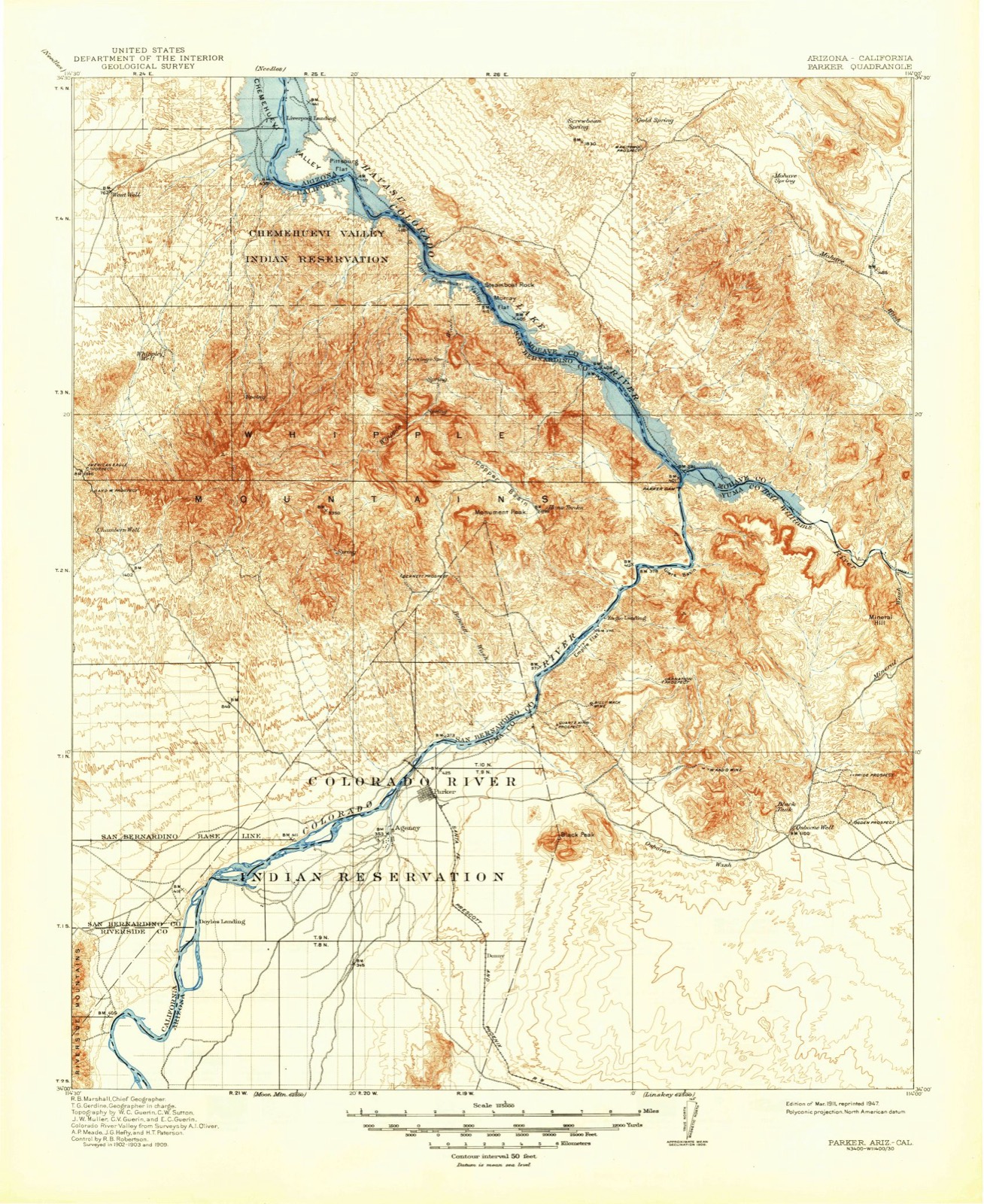 Topographic sheet of Big River, surveyed 1911
