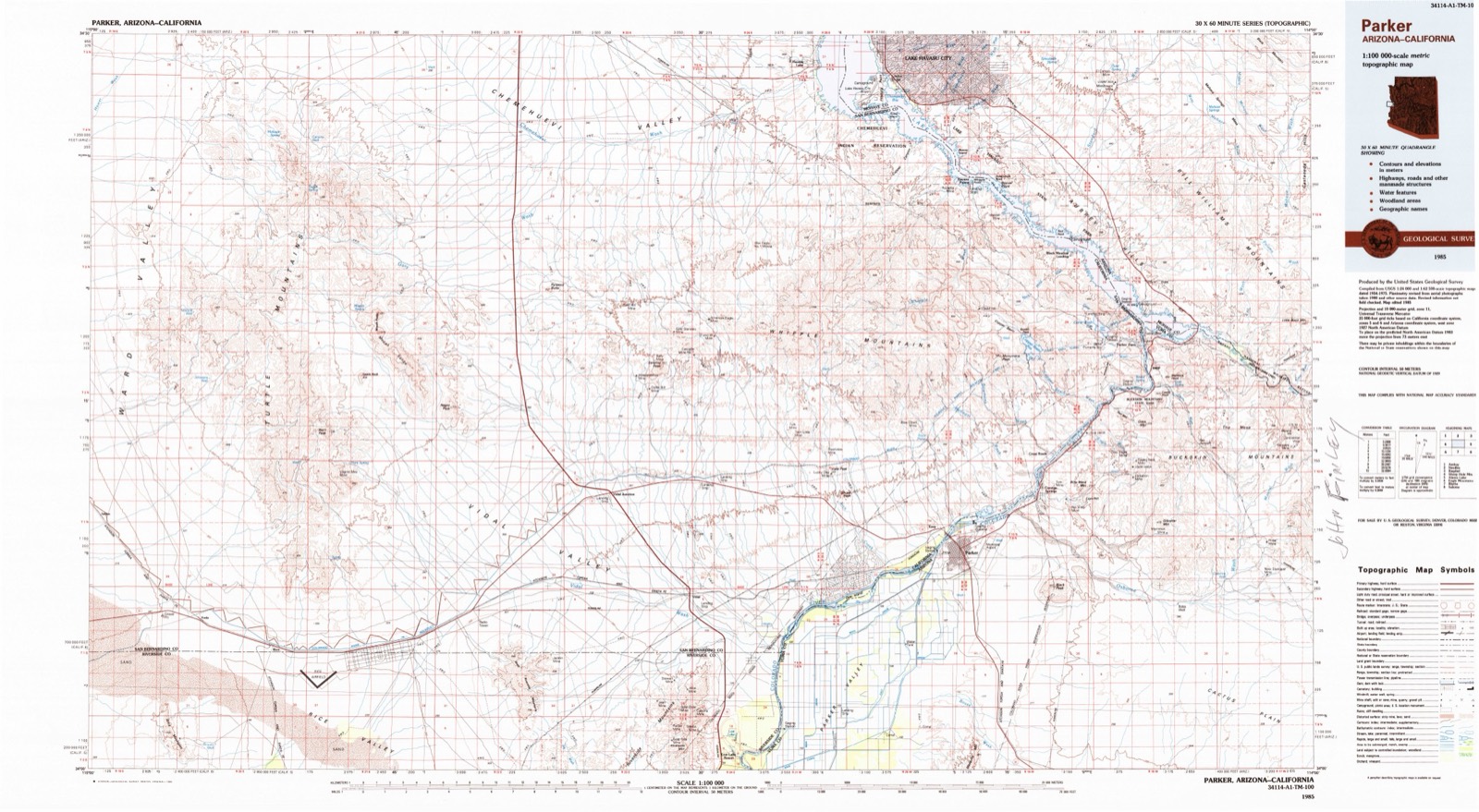 Topographic sheet of Big River, surveyed 1985