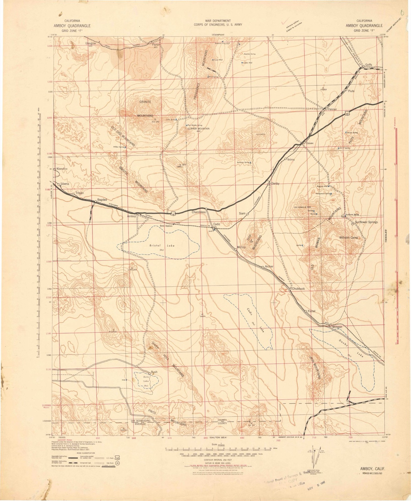Topographic sheet of Amboy, surveyed 1942