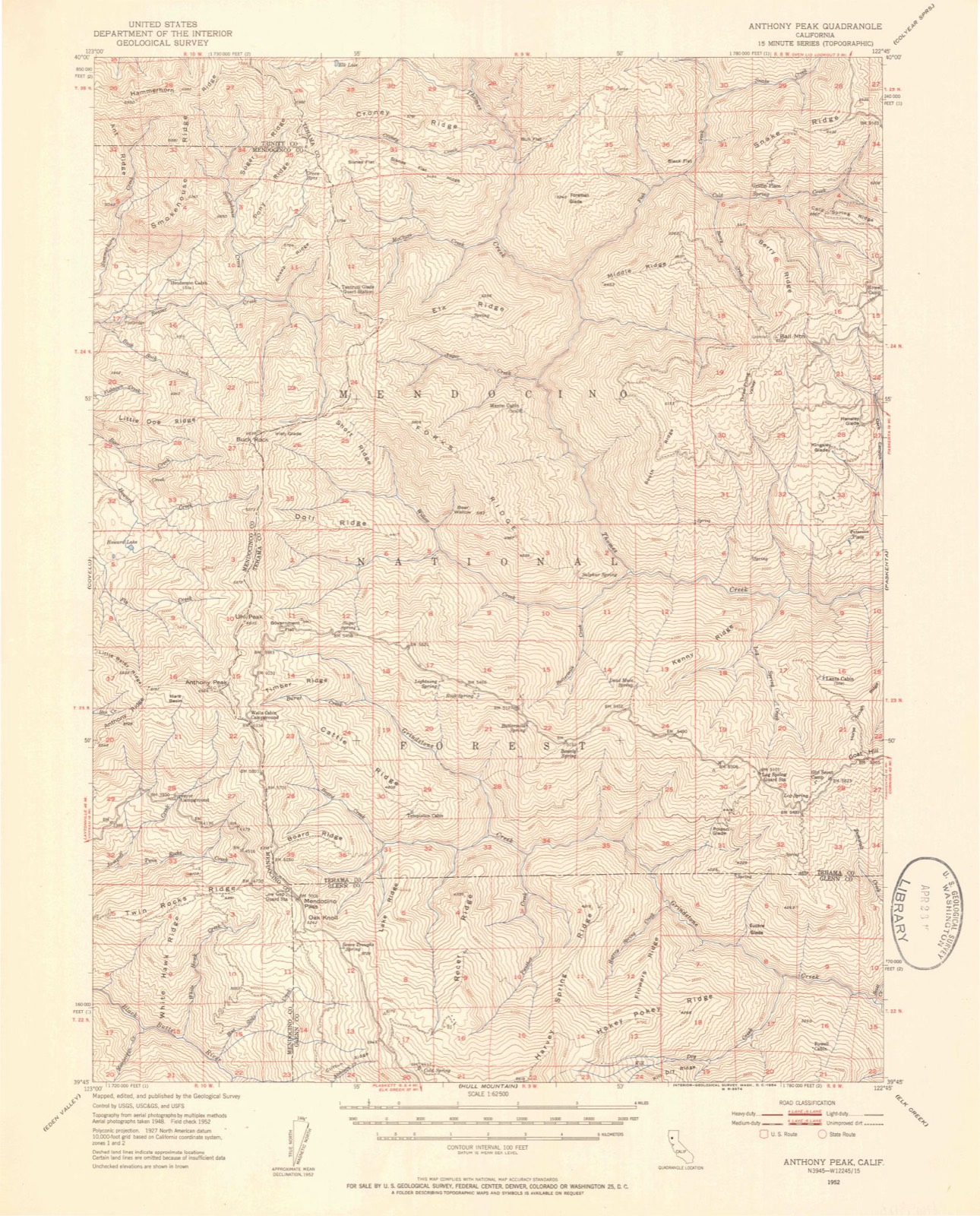 Topographic sheet of Bollinger Place, surveyed 1952