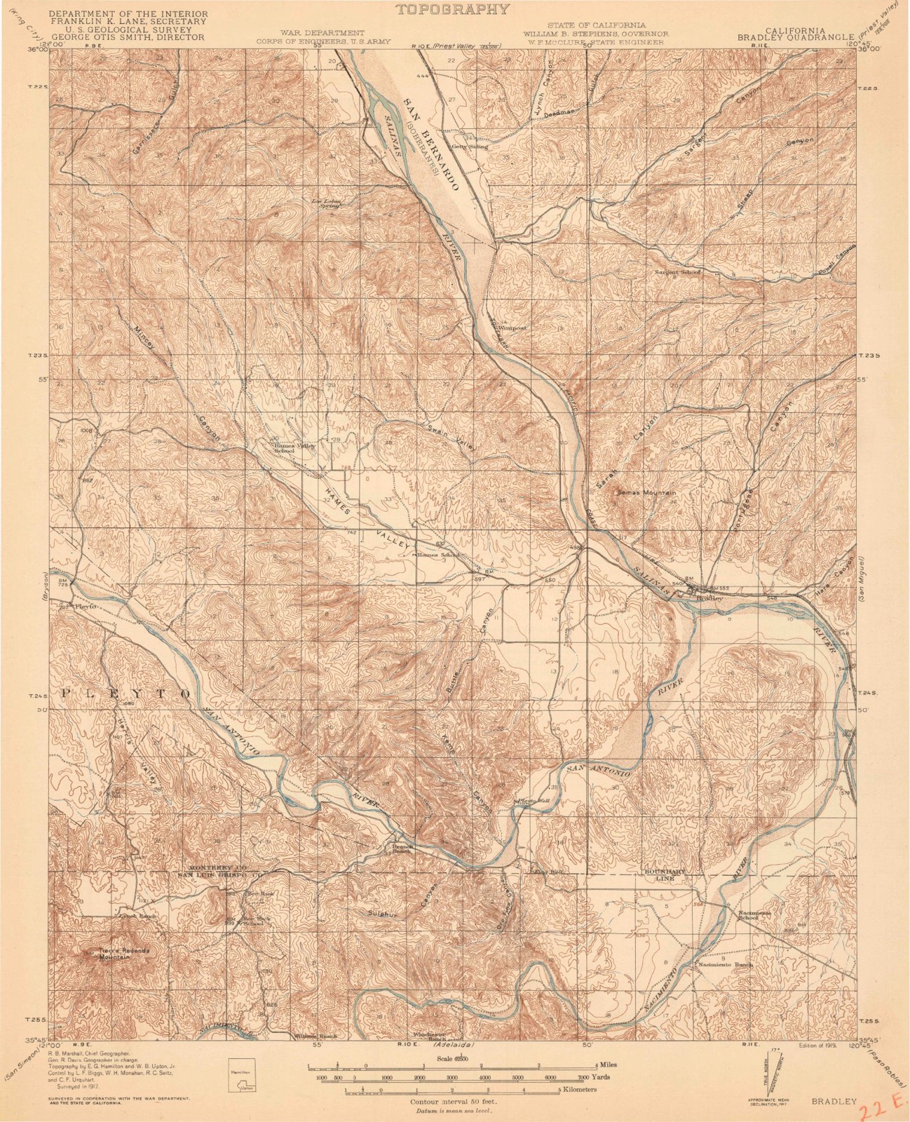 Topographic sheet of Wunpost, surveyed 1919