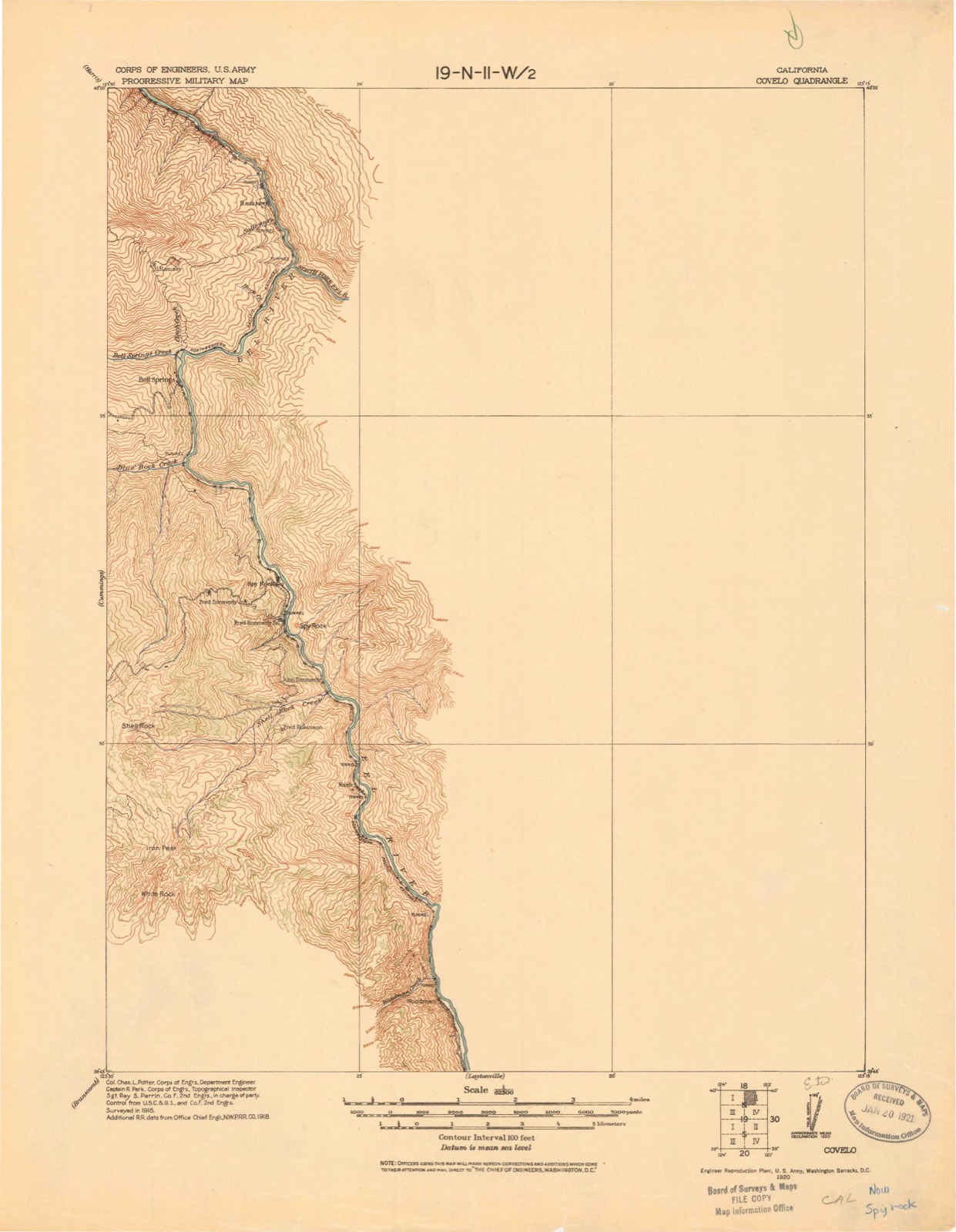 Topographic sheet of Card Place, surveyed 1920