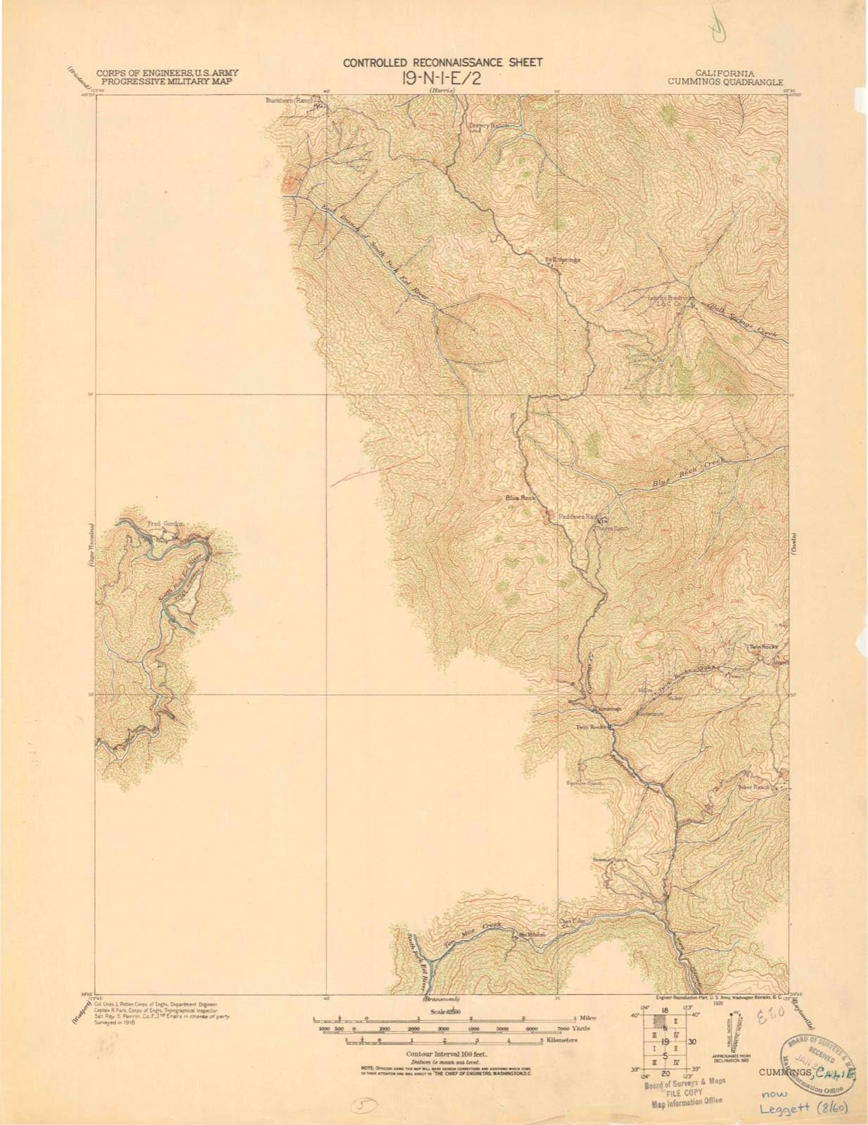 Topographic sheet of Cummings, surveyed 1920