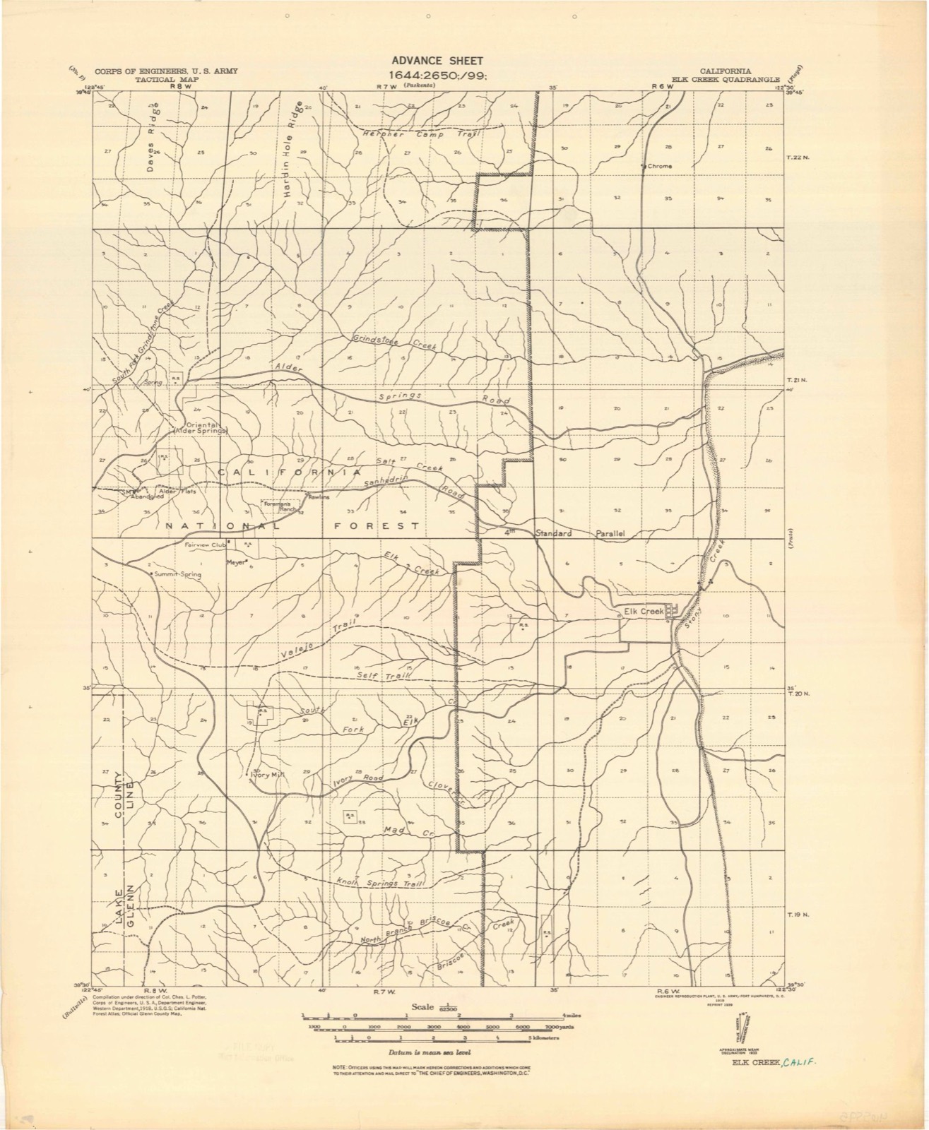 Topographic sheet of Chrome, surveyed 1919