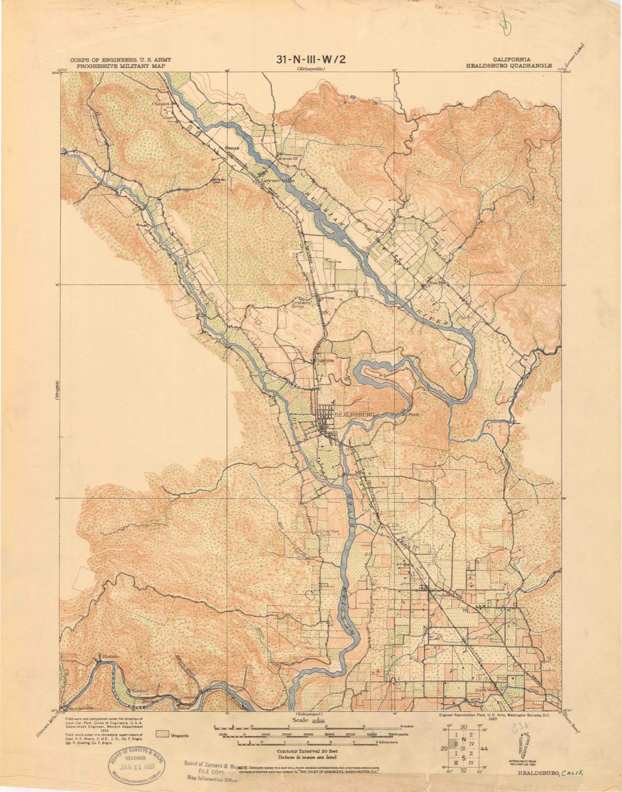 Topographic sheet of Jimtown, surveyed 1920