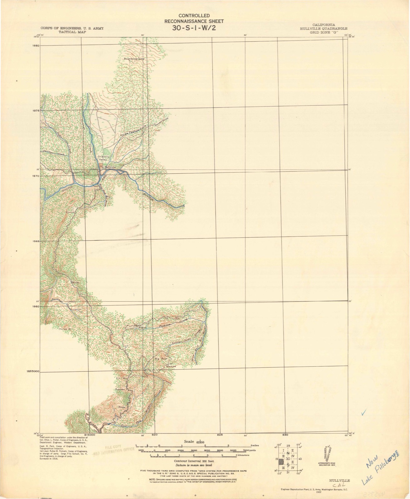 Topographic sheet of Rice Fork Summer Homes, surveyed 1922