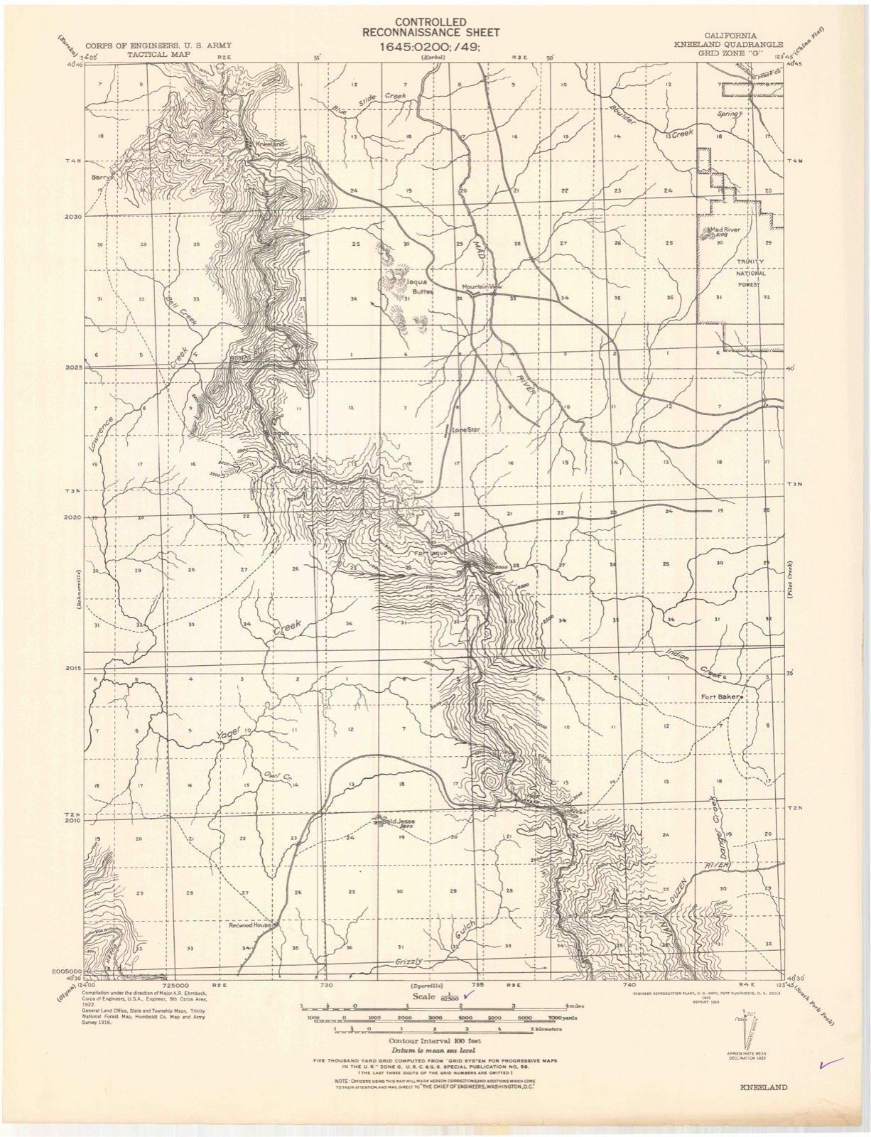 Topographic sheet of Lone Star Junction, surveyed 1922