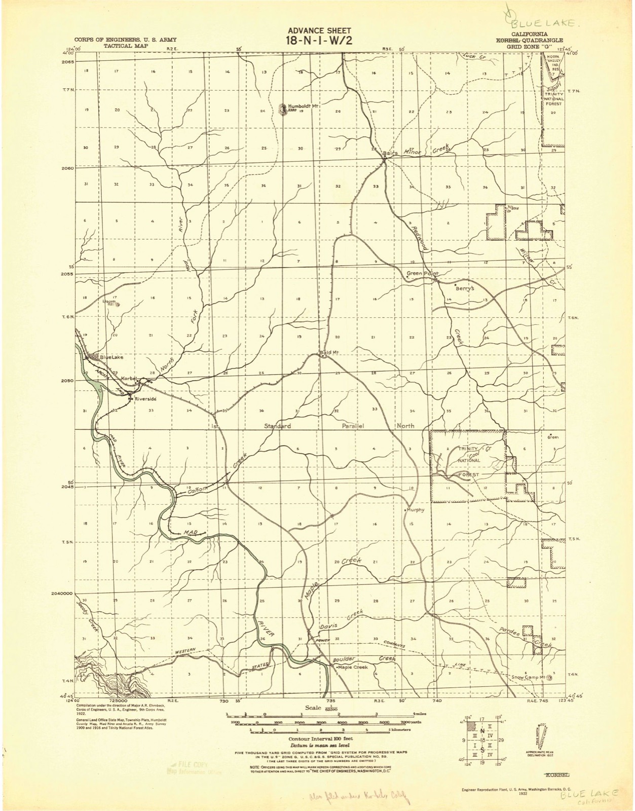 Topographic sheet of Riverside, surveyed 1922