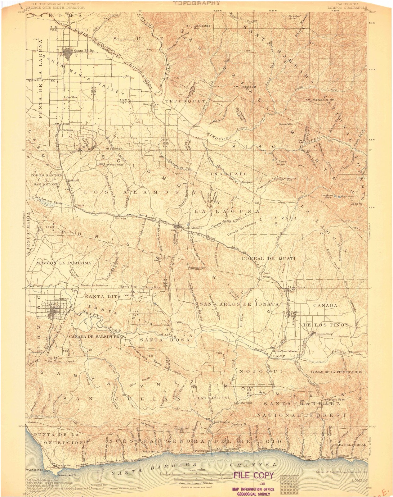 Topographic sheet of Midco, surveyed 1905