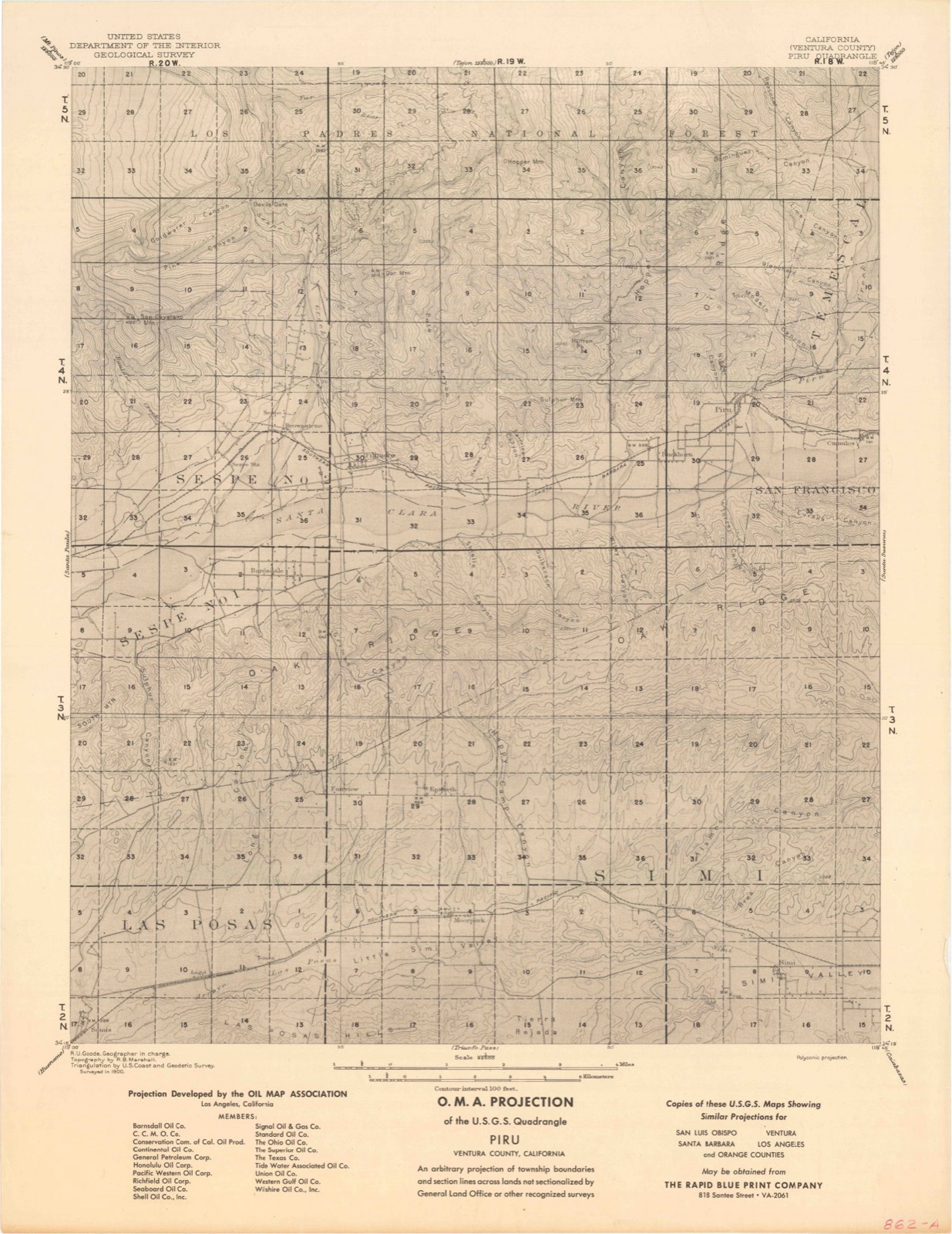 Topographic sheet of Fillmore, surveyed 1900