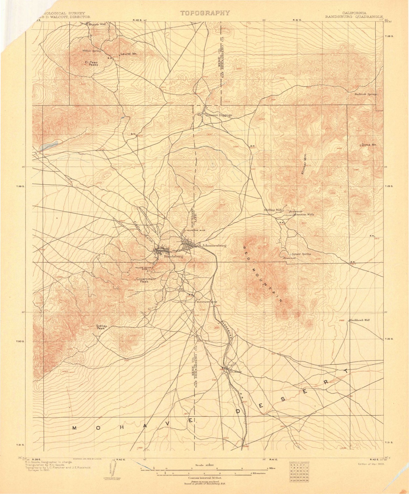 Topographic sheet of Searles, surveyed 1903