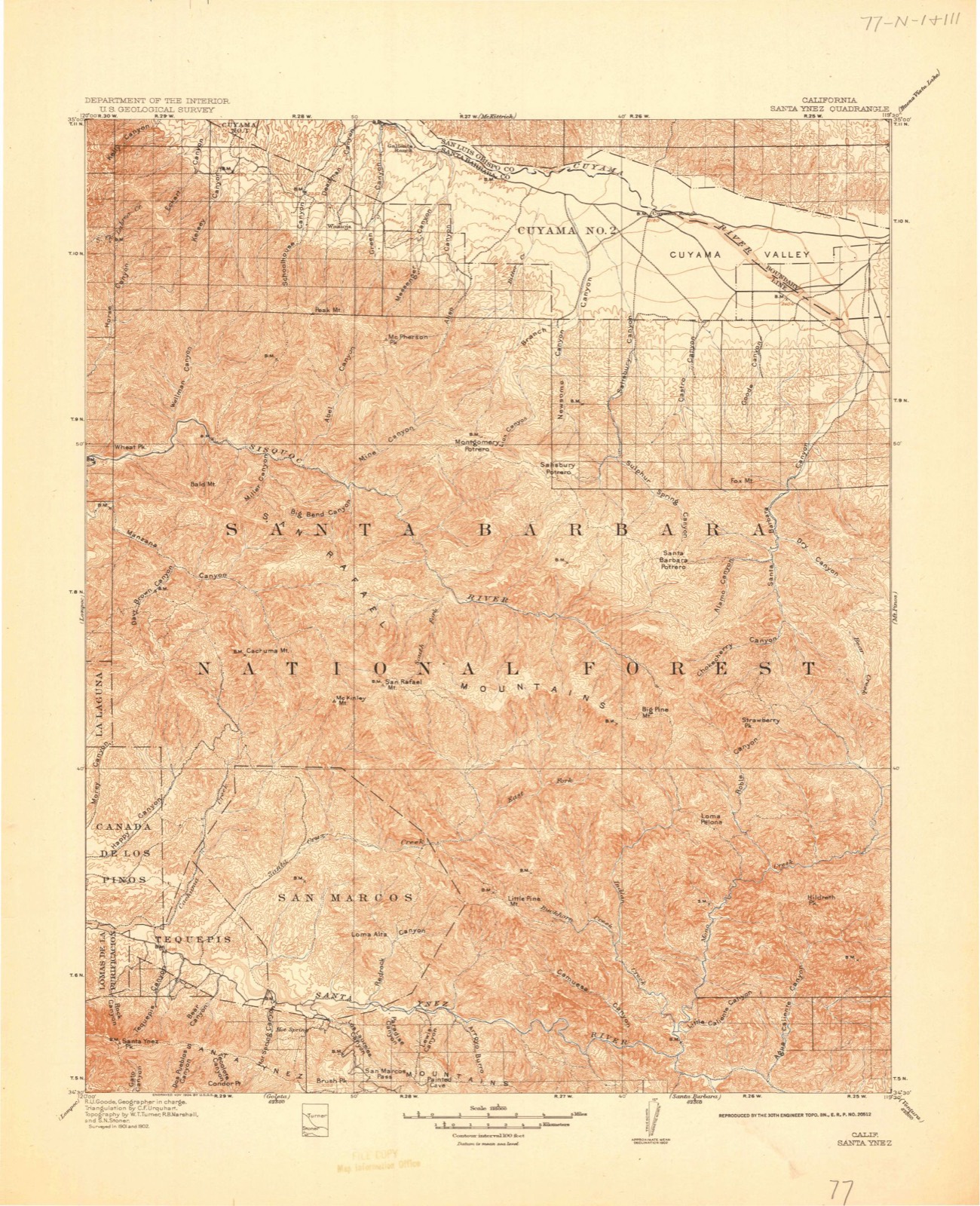 Topographic sheet of Junction Camp, surveyed 1902