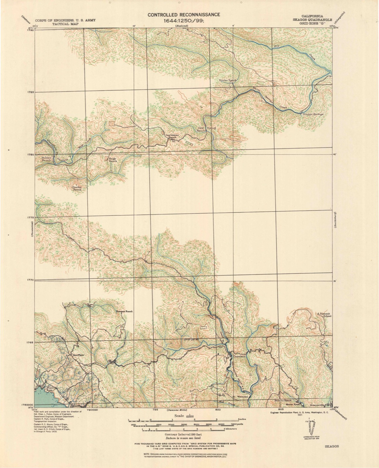 Topographic sheet of Venado, surveyed 1921