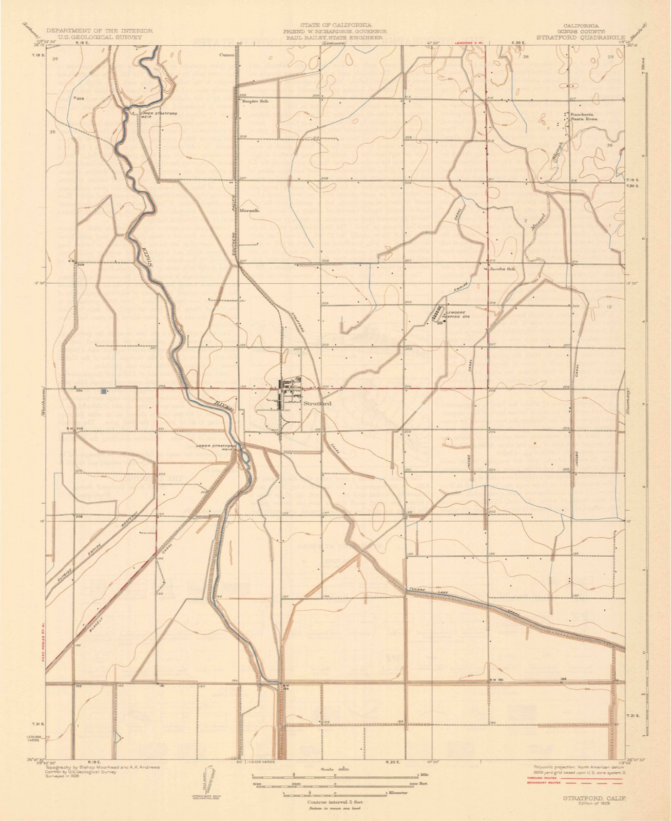 Topographic sheet of Stratford, surveyed 1929