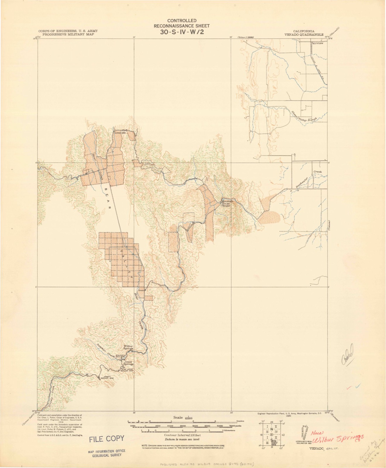 Topographic sheet of Leesville, surveyed 1920