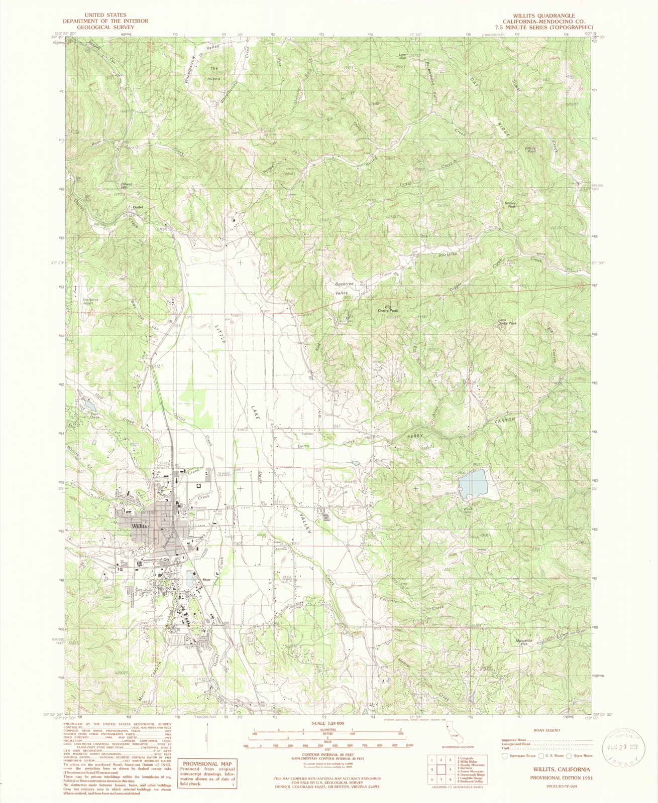 Topographic sheet of Muir, surveyed 1991