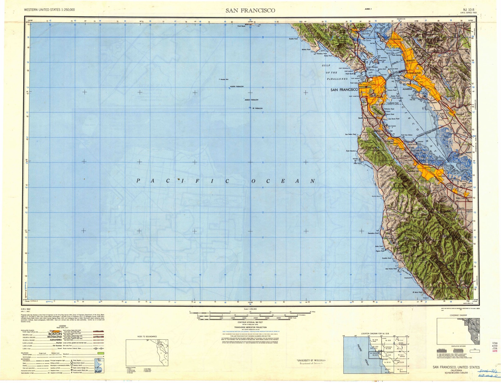 Topographic sheet of San Pedro Terrace, surveyed 1947