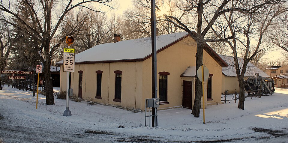 Photograph of Saguache School and Jail Buildings
