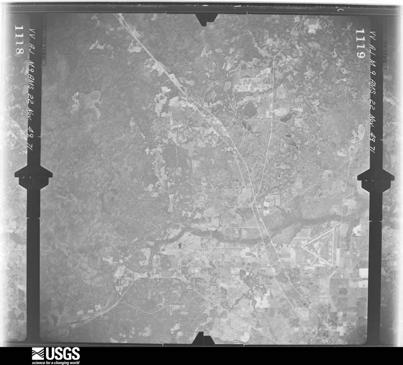 U.S. Geological Survey aerial photograph, 1949-11-22, scale 1:60000