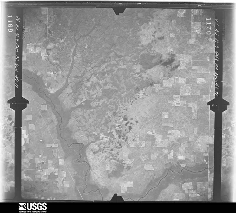 U.S. Geological Survey aerial photograph, 1949-11-22, scale 1:60000