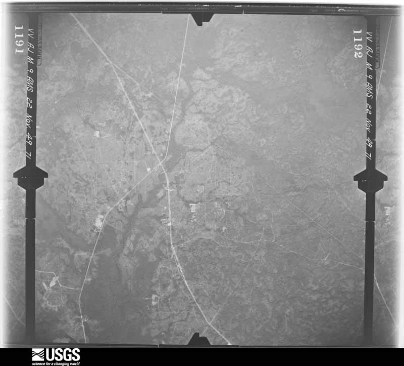 U.S. Geological Survey aerial photograph, 1949-11-22, scale 1:60000