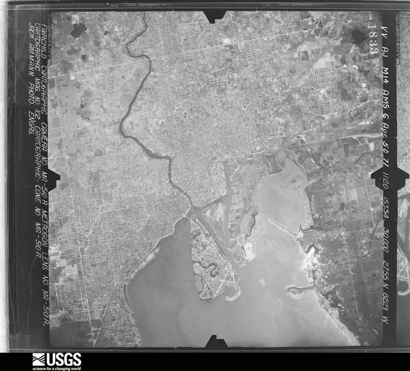 U.S. Geological Survey aerial photograph, 1950-04-06, scale 1:60000