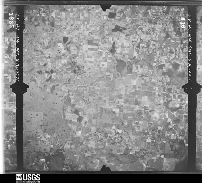 U.S. Geological Survey aerial photograph, 1950-04-06, scale 1:60000