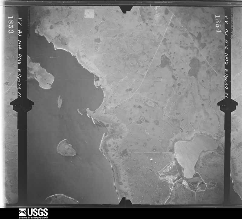 U.S. Geological Survey aerial photograph, 1950-04-06, scale 1:60000