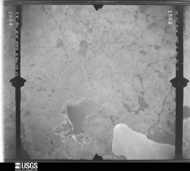 U.S. Geological Survey aerial photograph, 1950-04-06, scale 1:60000