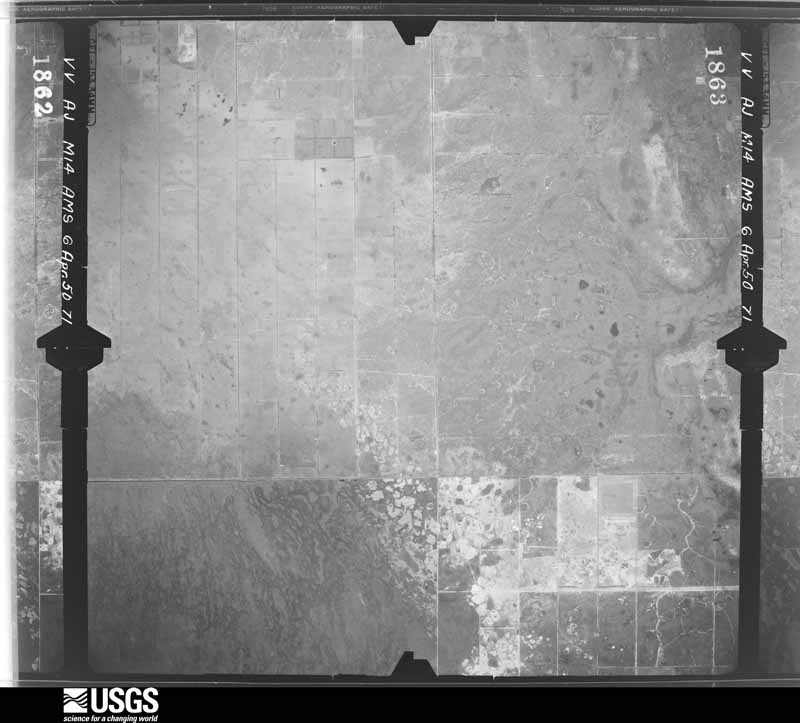 U.S. Geological Survey aerial photograph, 1950-04-06, scale 1:60000