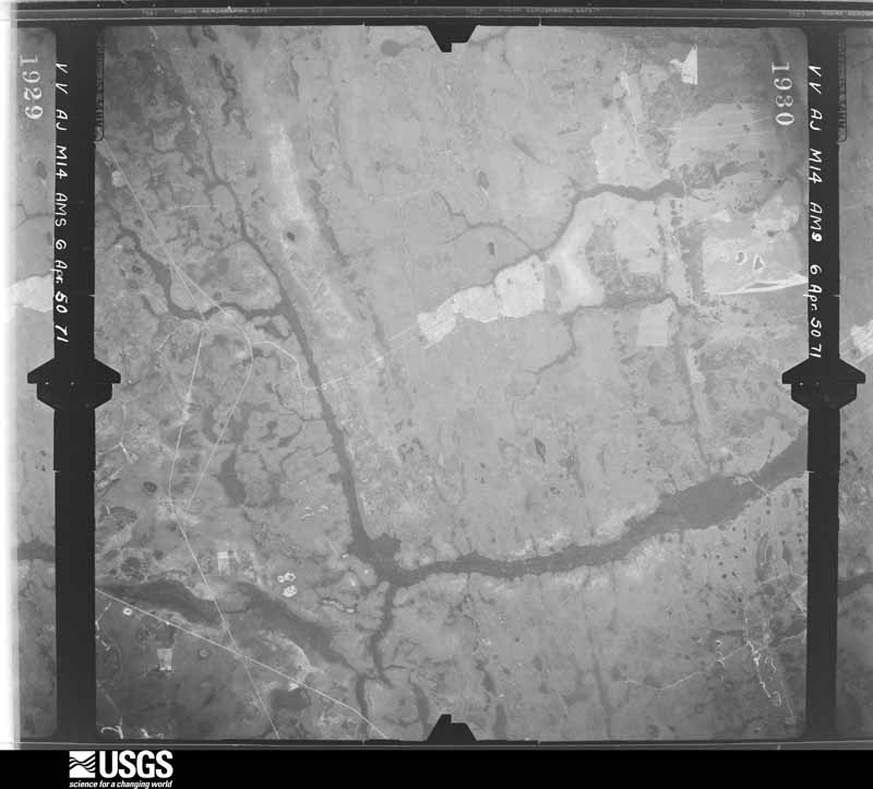 U.S. Geological Survey aerial photograph, 1950-04-06, scale 1:60000