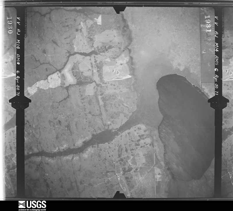 U.S. Geological Survey aerial photograph, 1950-04-06, scale 1:60000
