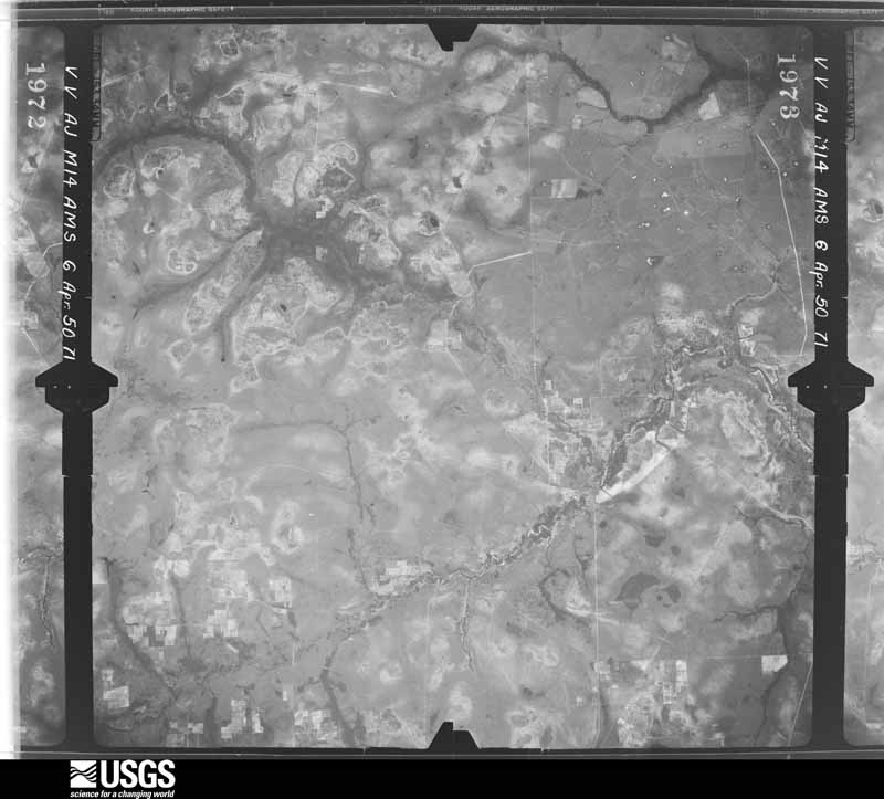 U.S. Geological Survey aerial photograph, 1950-04-06, scale 1:60000