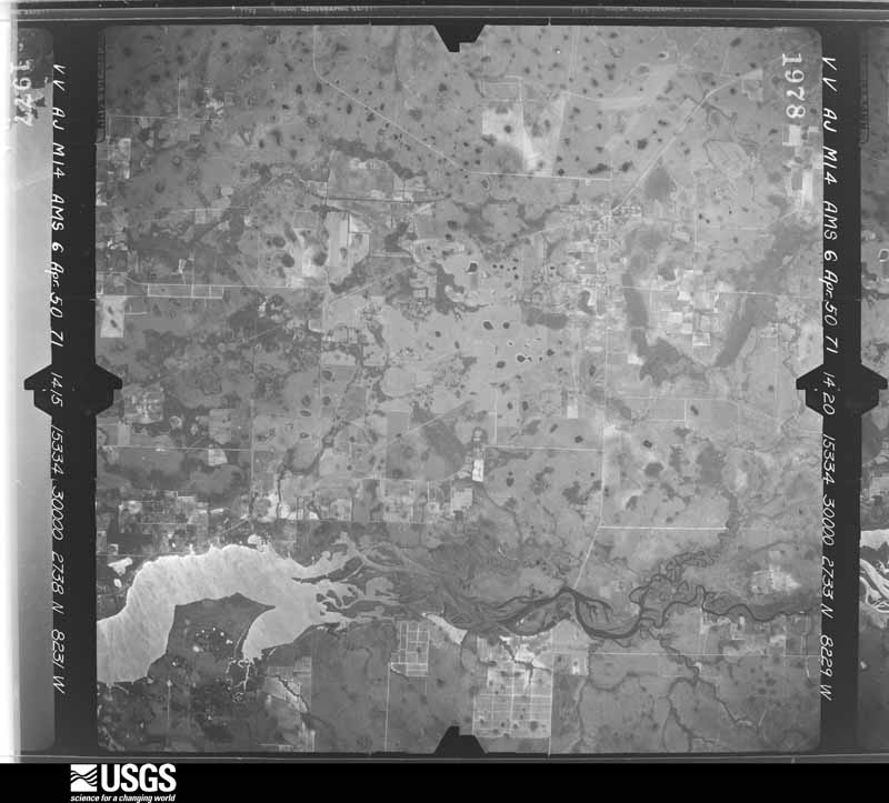 U.S. Geological Survey aerial photograph, 1950-04-06, scale 1:60000